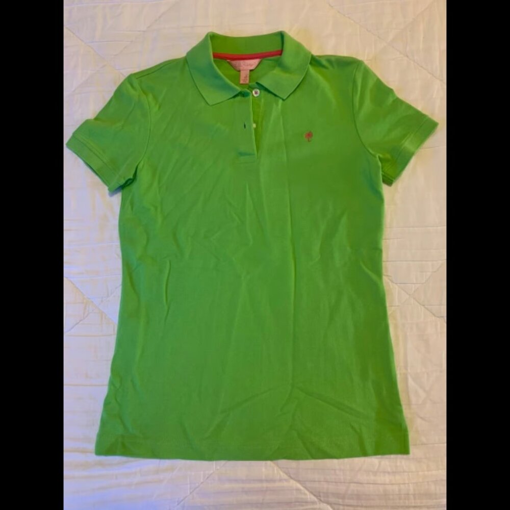 Lilly Pulitzer Soft Green Color Cotton Polo Shirt Size XS